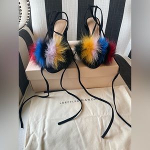 Loeffler Randall Fox fur Sandals